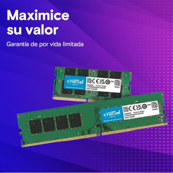 Memoria RAM Crucial 8GB DDR4 3200MHz UDIMM para PC - CT8G4DFS832320
