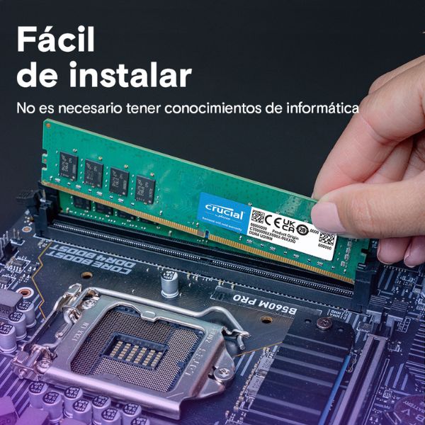 Memoria RAM Crucial 8GB DDR4 3200MHz UDIMM para PC - CT8G4DFS832320