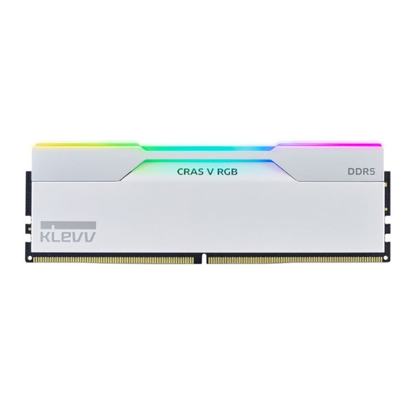 Memoria RAM - DDR5 - KLEVV CRAS V RGB - 32GB (2x16GB) - DDR5-6400 - PC5-51200 - CL30 - Dual Channel - Non-ECC - 5AGU88064B300J - Brilliant White - RGB