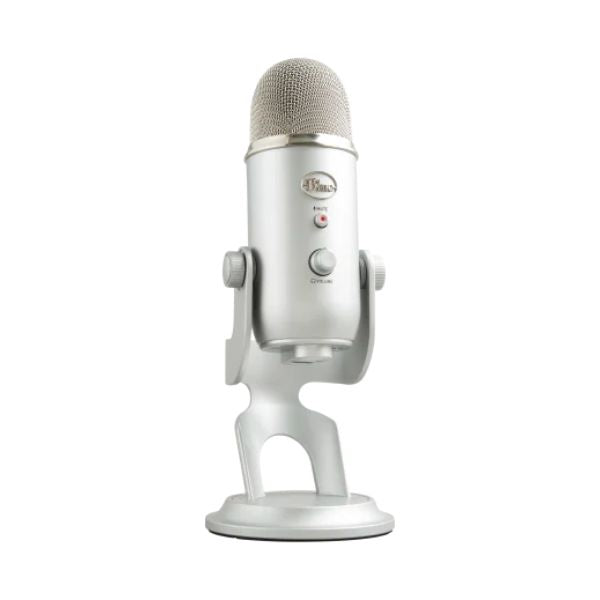 Microfono Blue Yeti Profesional Logitech/  3Capsulas confiuracion de 4 patrones Frecuencia de muestreo: 48 kHz/ 16 bits color Silver