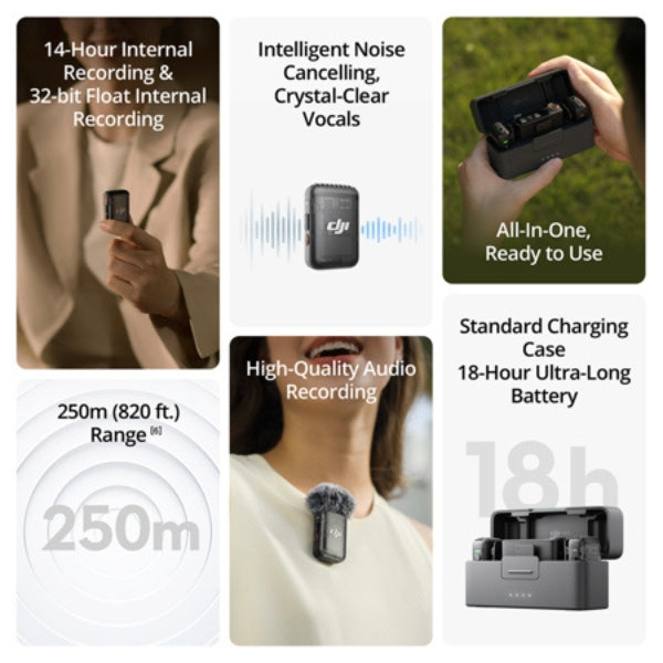 Micrófono-DJI-Mic-2-2-Person-Clip-On-Sistema-de-micrófono-inalámbrico-digital-con-Estuche-de-Carga