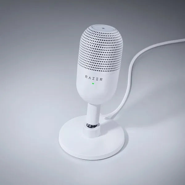 Micrófono - Gaming - Razer - Seiren - V3 - Mini - Condensador - USB - Supercardioide - Pulsar - para - Silenciar - Razer - Synapse - Blanco-diagonal