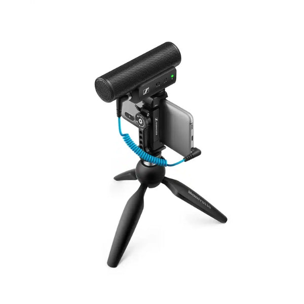 Micrófono-Sennheiser-Professional-MKE-400-+-Mobile-Kit-Directional-On-Camera-Microphone-with-Smartphone-Clamp-&-Manfrotto-PIXI-Mini-Tripod-Black