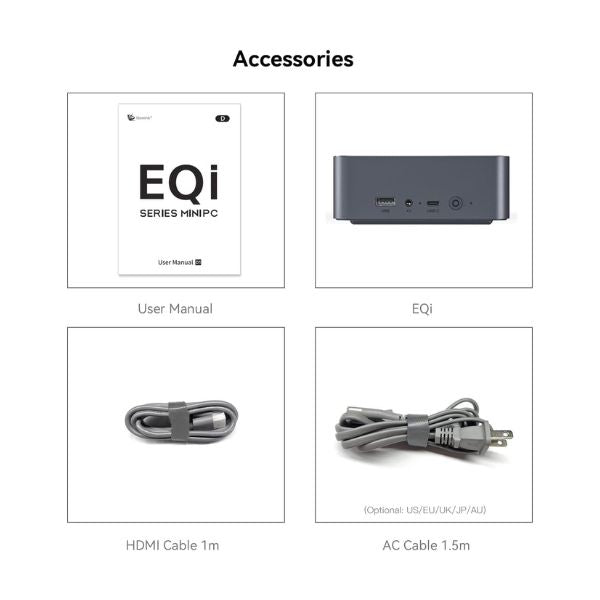 Mini PC Beelink EQi12 Ai – Intel Core i5-12450H, 24 GB LPDDR5, 500 GB SSD NVMe, Doble HDMI 4K, Copilot, PSU Integrada