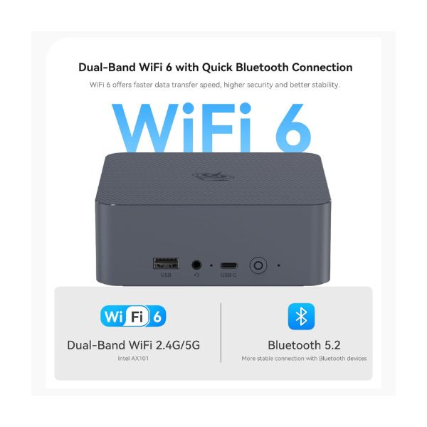 Mini PC Beelink EQi12 Ai – Intel Core i5-12450H, 24 GB LPDDR5, 500 GB SSD NVMe, Doble HDMI 4K, Copilot, PSU Integrada