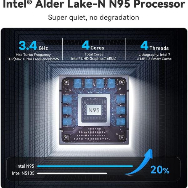 Mini PC Beelink Mini S12 - Intel N95 (12ª generación) - 16GB RAM - 500GB SSD - Dual HDMI 4K UHD - WiFi5 - BT4.2