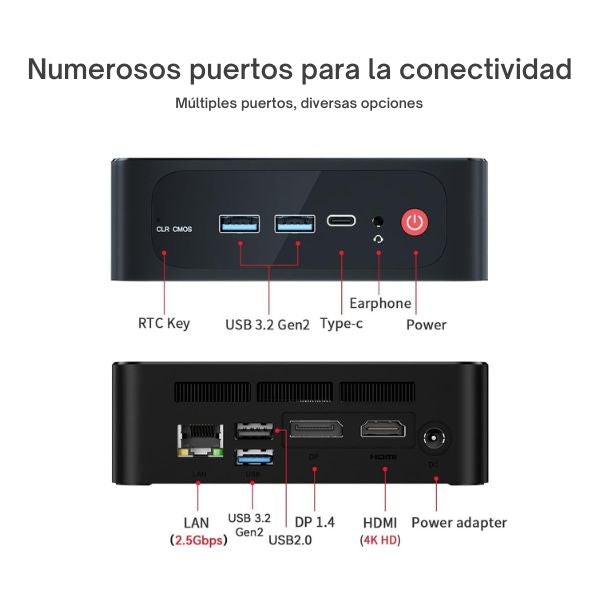 Mini PC Beelink SER5 - AMD Ryzen 5 5500U - 16GB DDR4 - 500GB SSD - AMD Radeon Graphics 7 Núcleos - 4K Dual Display - WiFi 6 - B0CH7X9QHW