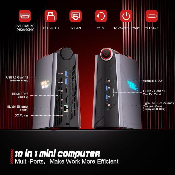 Mini PC gaming ACEMAGIC AD08, Intel Core i7-11700B, 16 GB RAM, 512 GB SSD, Windows 11