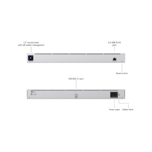 Módem-Ubiquiti-UniFi-Cable-Internet-Multi-Gb-DOCSIS-3,1-2,5G-Ethernet-Rackeable