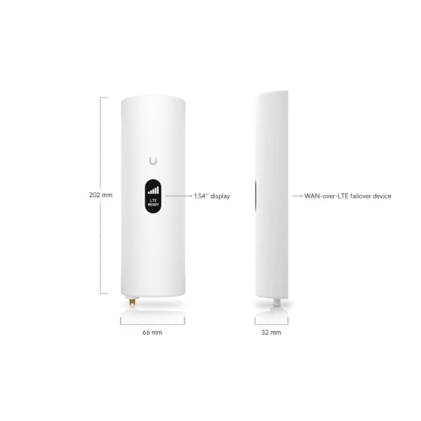 Módem-Ubiquiti-UniFi-LTE-Backup-Professional-Cat-4-150Mbps-PoE-Pantalla-1,54-con-Soporte