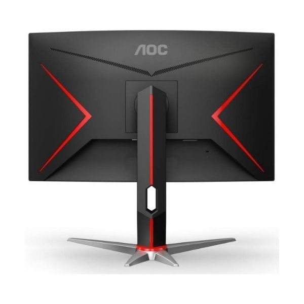 Monitor-AOC-Curved-1500R-Gaming-32-C32G2-1920X1080-165HZ-FHD-VGA-HDMI-Color-Negro-y-Rojo-front-back