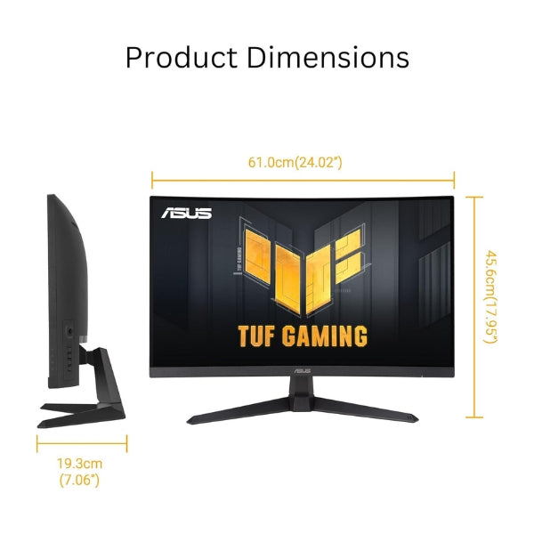 Monitor ASUS TUF Gaming Curvo 27 QHD 180Hz 0.5ms FreeSync HDR - VG27WQ3B