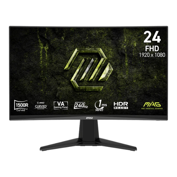 Monitor MSI 24" Curvo MAG 245C X24 – FHD 1920x1080 – 240Hz – 1ms MPRT – VA – HDR Ready – HDMI+DisplayPort – Negro