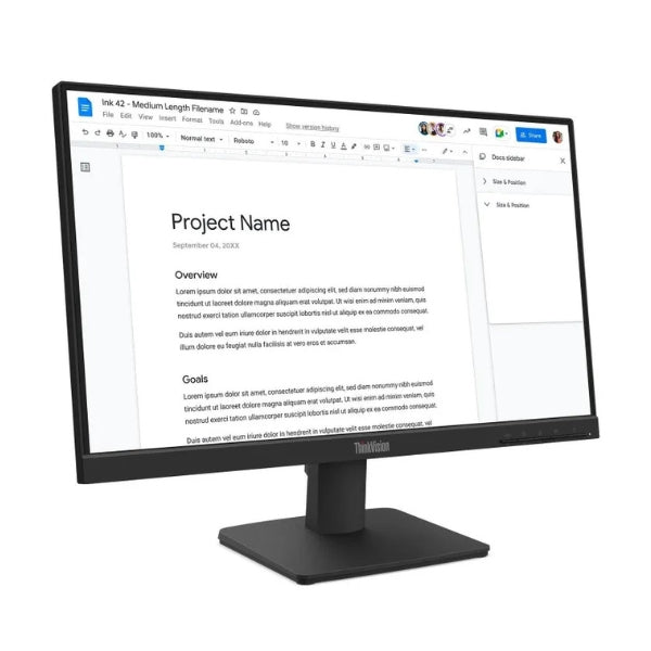 Monitor - Lenovo - ThinkVision - S24-4e - 23.8 - Pulgadas - IPS - Full - HD - 100Hz - HDMI - VGA - Negro-diagonal