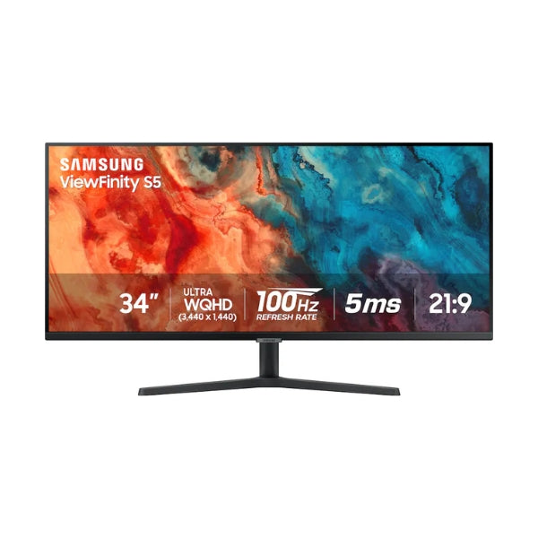 Monitor-Samsung-ViewFinity-S5-LS34C502GANXZA-34-Ultrawide-QHD-(3440-x-1440)-VA-100-Hz-Black