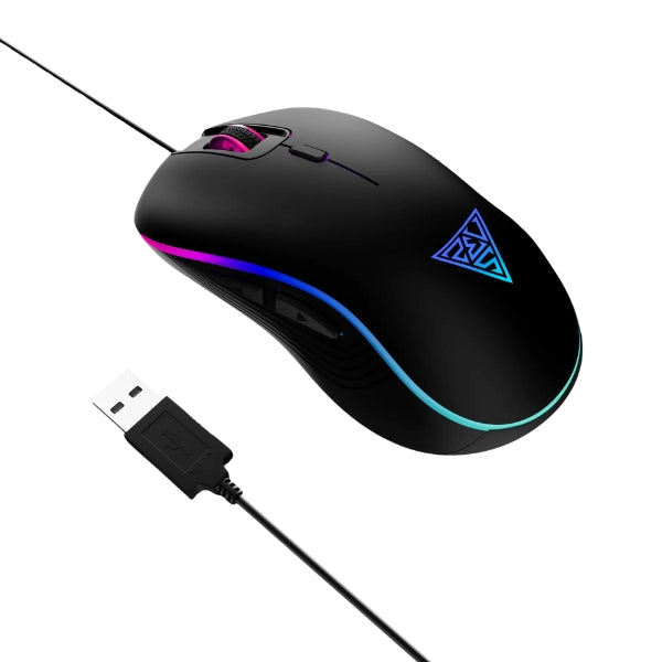 Mouse Gamdias Gaming AURA GS3 3600DPI 6 Botones RGB USB Negro
