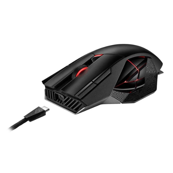 Mouse - Gaming - ASUS - ROG - Spatha - X - Inalámbrico - Cableado - Aura - RGB - 19000 - DPI - 12 - Botones - P707ROGSPATHAX - Negro