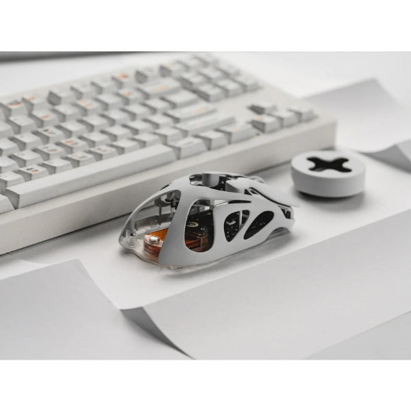 Mouse - Gaming - Angry - Miao - Infinity - Wireless - Cloud - White - Inalámbrico - RF - Bluetooth - USB - Óptico - Pixart - PAW3950 - 8000Hz - 49g - AM30 WH - Blanco