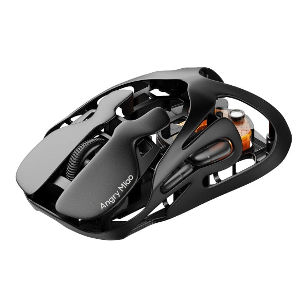 Mouse - Gaming - Angry - Miao - Infinity - Wireless - Negro - Inalámbrico - RF - Bluetooth - USB - Óptico - PAW3950 - 30000 - DPI - 4 - Botones - AM30 - Negro