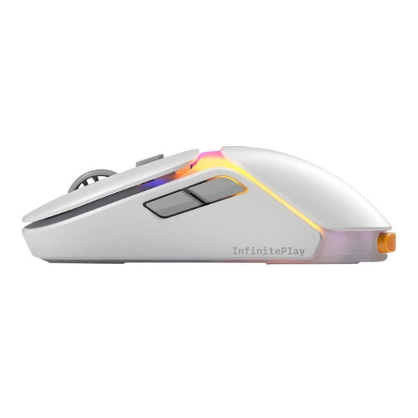 Mouse - Gaming - Glorious - Model - O3 - Wireless - Blanco - Inalámbrico - RF - Bluetooth - USB - RGB - Óptico - BAMF - 3.0 - 30K - 30000 - DPI - 8000Hz - 130 - Horas - 66g - GLO-O3-WL-WHT - Blanco
