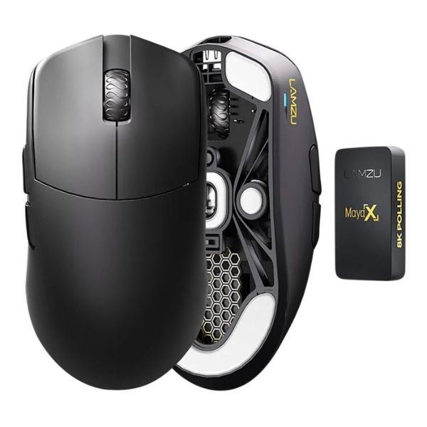 Mouse - Gaming - Lamzu - MAYA - X - Inalámbrico - Cableado - Bluetooth - 8000Hz - Pixart - 3950 - Óptico - 4 - Botones - MAYA - X - BLACK - Negro