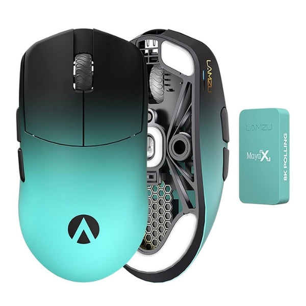 Mouse - Gaming - Lamzu - Maya - X - Aimlabs - Wireless - Azul - Inalámbrico - RF - USB - Óptico - Pixart - 3950 - 30000 - DPI - 8000Hz - 47g - MAYA X AIMLABS - Azul