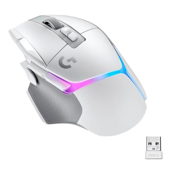 Mouse - Gaming - Logitech - G502 - X - PLUS - LIGHTSPEED - Inalámbrico - RGB - HERO - 25K - 25600 - DPI - 13 - Botones - 910-006169 - Blanco