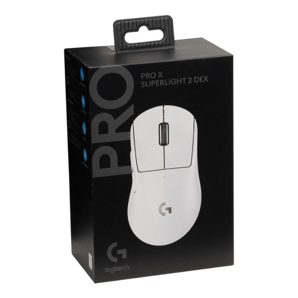 Mouse - Gaming - Logitech - PRO - X - SUPERLIGHT - 2 - DEX - Wireless - Inalámbrico - RF - Bluetooth - USB - HERO - 2 - 32000 - DPI - 2.4GHz - 60g - 910-007363 - Blanco