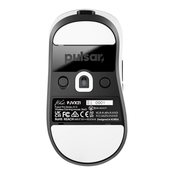 Mouse - Gaming - Pro - Series - JV-X - Size2 - Wireless - Blanco - Inalámbrico - RF - USB - Óptico - XS-1 - 32000 - DPI - 8K - 56g - PJVX22 - Blanco