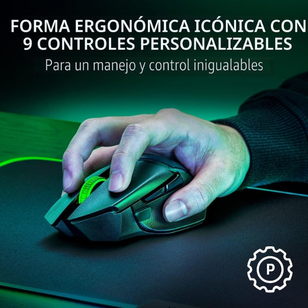 Mouse - Gaming - Razer - Basilisk - V3 - X - HyperSpeed - Inalámbrico - 18000 - DPI - 9 - Botones - Chroma - RGB - Negro - RZ01-04870100-R3U1-