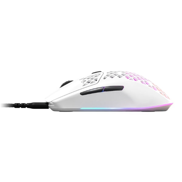 Mouse - Gaming - SteelSeries - Aerox - 3 - Wired - Ultra - Lightweight - Snow - Cableado - RGB - Óptico - 8500 - CPI - PTFE - IP54 - 62603 - Blanco