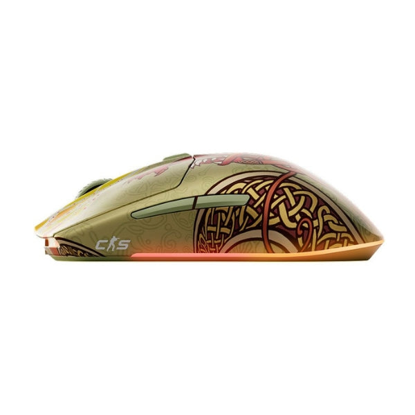 Mouse - Gaming - SteelSeries - Aerox - 3 - Wireless - CS2 - Dragon - Lore - Edition - Inalámbrico - Bluetooth - RGB - TrueMove - Air - 18000 - DPI - 6 - Botones - 62614 - Rojo
