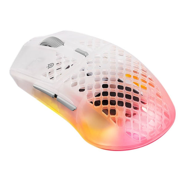 Mouse - Gaming - SteelSeries - Aerox - 3 - Wireless - Gen - 2 - Ghost - Inalámbrico - Bluetooth - RF - RGB - TrueMove - 26000 - DPI - 4000Hz - 62715 - Blanco