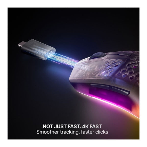 Mouse - Gaming - SteelSeries - Aerox - 3 - Wireless - Gen - 2 - Shadow - Inalámbrico - Bluetooth - RF - RGB - TrueMove - 26K - 26000 - DPI - 4000Hz - 62717 - Negro