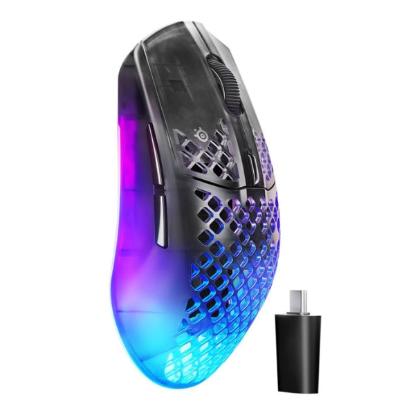 Mouse - Gaming - SteelSeries - Aerox - 3 - Wireless - Gen - 2 - Shadow - Inalámbrico - Bluetooth - RF - RGB - TrueMove - 26K - 26000 - DPI - 4000Hz - 62717 - Negro