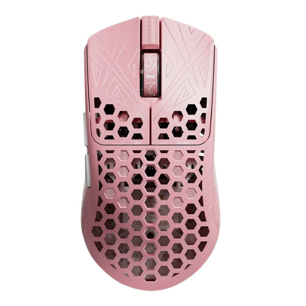Mouse - Gaming - TENKO - AKITSU - Medium - Carbon - Fiber - 8K - Wireless - Rosado - Inalámbrico - RF - USB - Óptico - Pixart - 3950 - 30000 - DPI - 8000Hz - 50 - Horas - 40g - AR-25-AKITSUM-P - Rosado