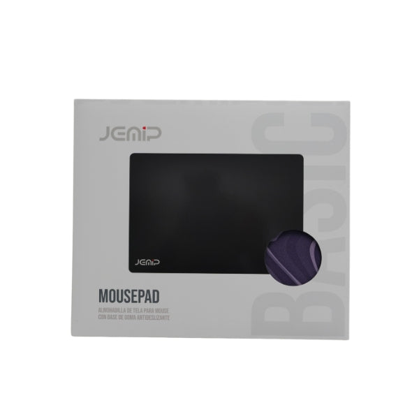 Mouse Pad Jemip Basic JP-MP01 - Superficie de Tela - Base Antideslizante - 20x24 cm - Humo JP