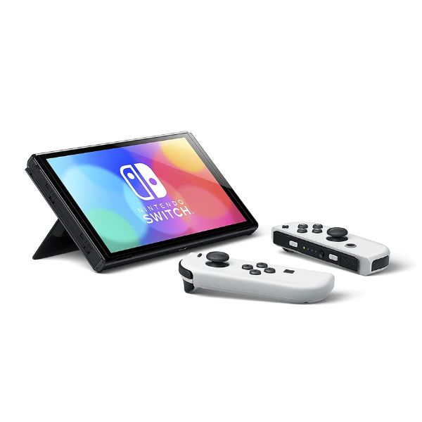 Nintendo-Switch-Oled-Joy-Con-7-64GB-Estuche-MemoriaSD-128GB-Membresia-Online-Blanco-diagonal