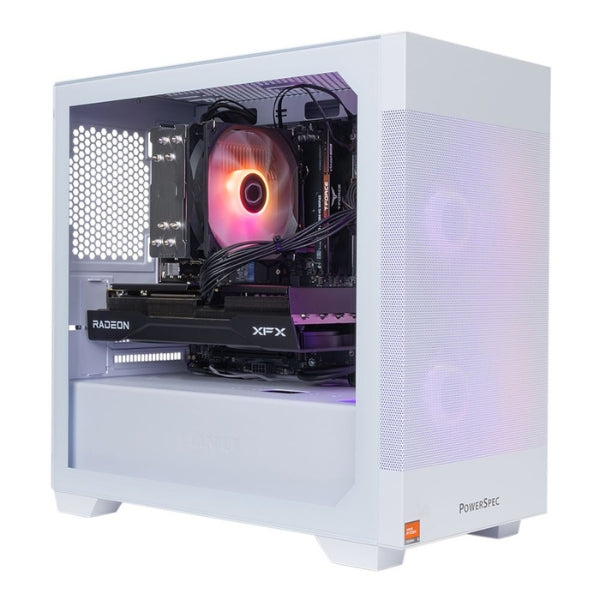 PC - Gaming - PowerSpec - G533 - AMD Ryzen 5 7500X3D - AMD Radeon RX 9060 XT 16GB GDDR6 - 16GB DDR5-6000 - 1TB NVMe SSD - WiFi 6E - Bluetooth 5.3 - Windows 11 Home - Blanco - 007278