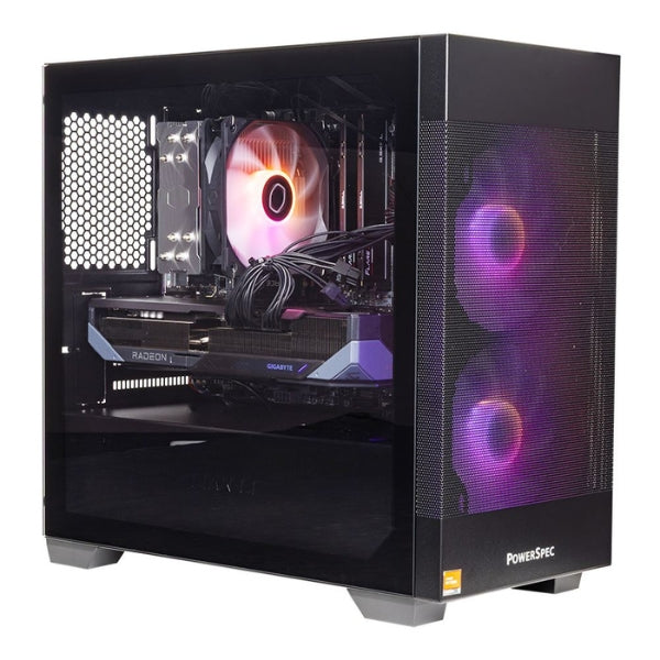 PC - Gaming - PowerSpec - G535 - AMD Ryzen 5 7500X3D - AMD Radeon RX 9070 XT - 32GB DDR5 - 1TB SSD - Windows 11 Home - 205M Mesh Glass - 850W - Negro