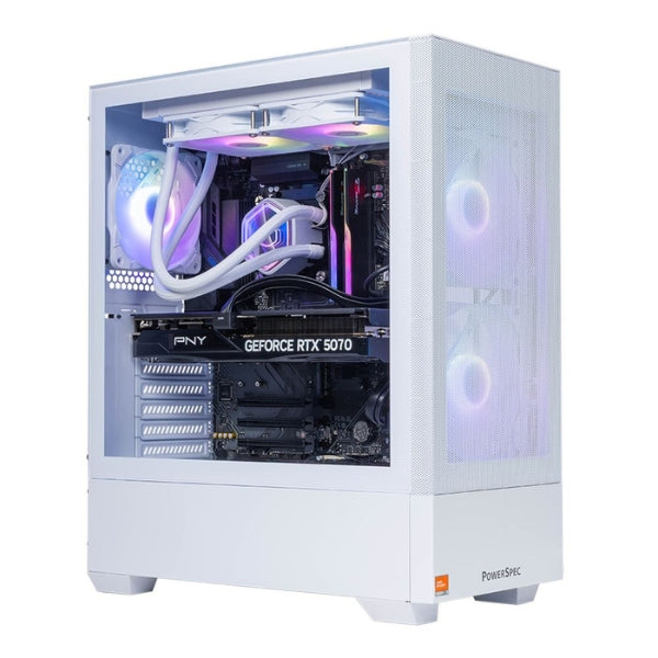 PC - Gaming - PowerSpec - G728 - AMD Ryzen 5 7600X3D - NVIDIA GeForce RTX 5070 - 32GB DDR5 - 2TB SSD - Windows 11 Home - ATX 205 Mesh - 750W - Negro