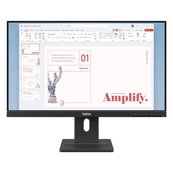 PC + Monitor - Lenovo - ThinkCentre Neo 50q G5 + ThinkVision E24-40 - Intel Core i5 210H - 8GB DDR5 - 256GB SSD - 23,8 FHD IPS - HDMIDPVGA - 13C50021LD - Negro-front - monitor