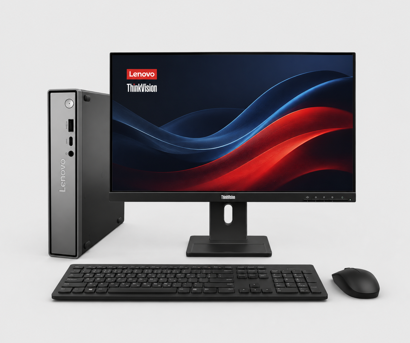 KIT Desktop / Monitor PC Lenovo ThinkCentre Neo 50q Gen 5 - Intel Core 5 210H - 8GB DDR5 - 256GB SSD + Monitor 24" ThinkVision E24-40 FHD + Mouse + Teclado Español