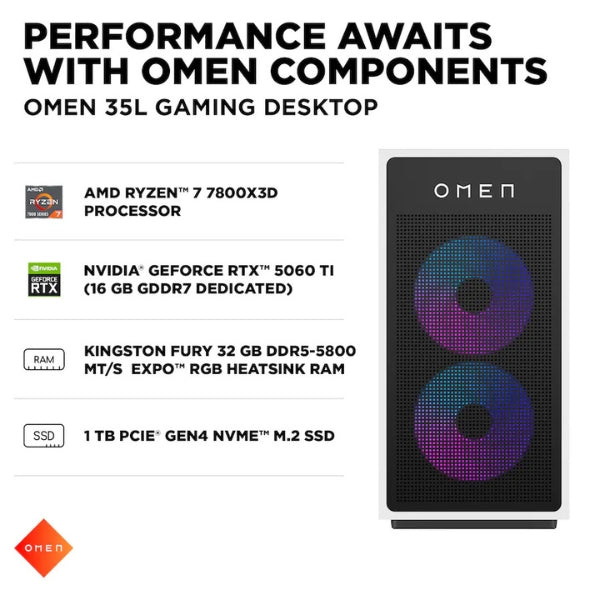 Pc-Gaming-HP-OMEN-35L-AMD-Ryzen-7-7800X3D-(5-GHz)-32-GB-DDR5-1-TB-SSD-NVIDIA-GeForce-RTX-5060-Ti-16GB-GDDR7-600-W-Win-11-Home-Panda-Metal