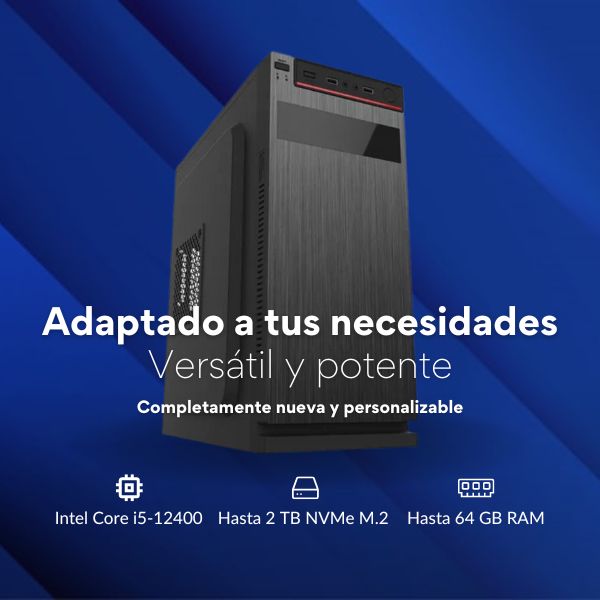 PC /CPU / COMPUTADOR Intel Core i5-12400 - Disco SSD  - Memoria RAM DDR4 - Case Corporativo - Fuente de Poder