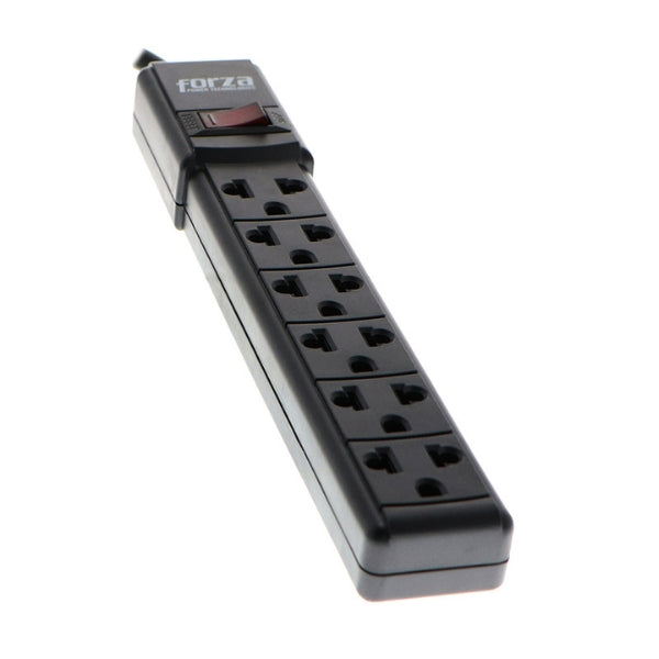 Regleta - Forza PS-001W - 6 Salidas NEMA 5-15R - 2200W - 110V220V - Disyuntor - Montaje Pared-diagonal