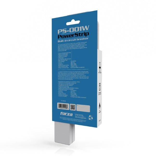 Regleta - Forza PS-001W - 6 Salidas NEMA 5-15R - 2200W - 110V220V - Disyuntor - Montaje Pared-box