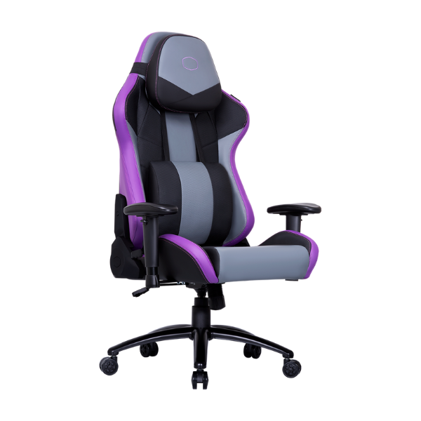 SILLA GAMING COOLER MASTER CALIBER R3/ ERGONOMICA/ SOP. LUMBAR-CUELLO/ RECLINABLE 180º/ PASO BRAZOS AJUST./  NEGRO-MORAD