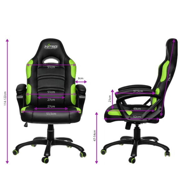 SILLA-GAMING-GAMEMAX-NEGRA-VERDE-size