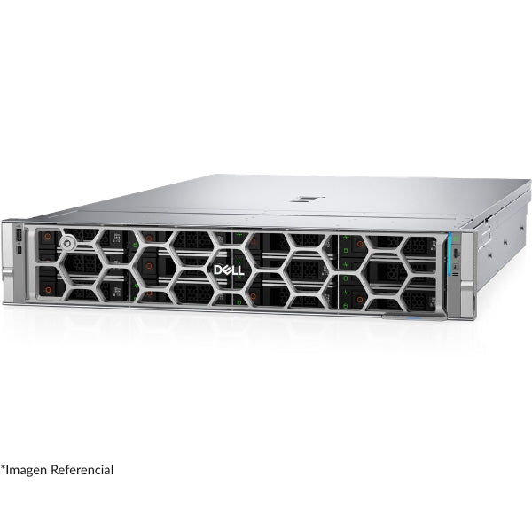 Servidor - Dell PowerEdge R570 - 1x Xeon 6511P - 32GB DDR5 - 2x960GB SSD - H965i - 2U Rack - 12 Bays SASSATA - 1025Gb Red - 1100W
